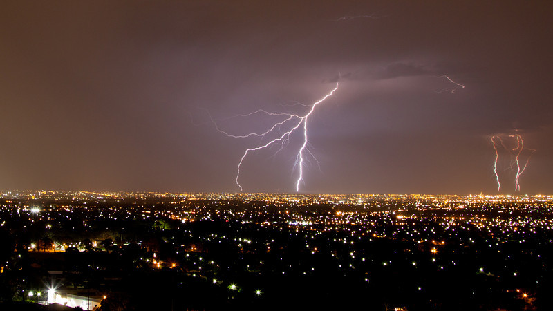 Lightning over Adelaide.